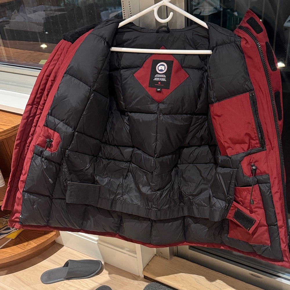 Canada Goose Burgundy Parka with Fur Hood - Picture 3 of 13